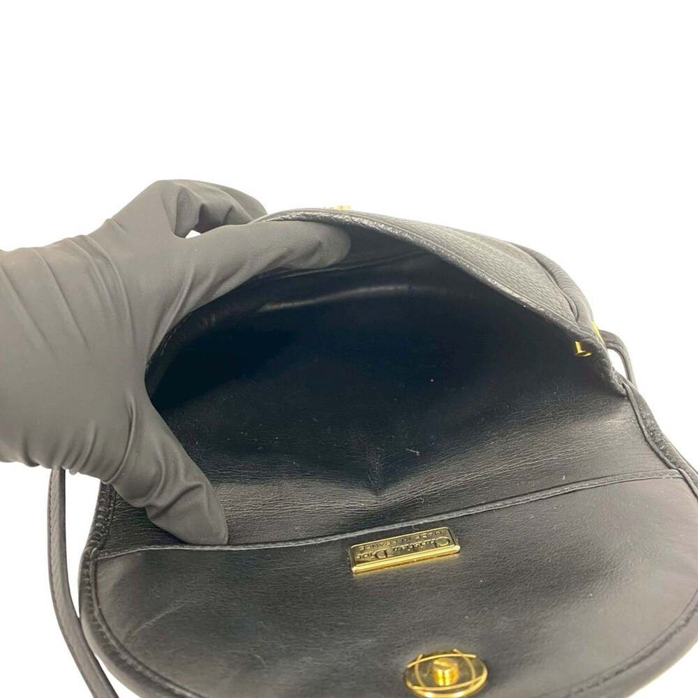 CHRISTIAN DIOR Vintage Black Leather Shoulder Bag - Picture 9 of 9